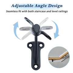 3 PCS 3 Inch 304 Stainless Steel Matte Black Handrail Stair Bracket Support