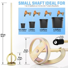 AYZOTEK Paint Mixer for Drill, 1-5 Gallon Bucket, 5 (Small Head), Gold