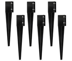 6 Pcs Fence Post Anchor Ground Spike 4×4 Metal Post Stake 24 Inch For Mailbox De