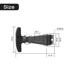 Practical Rubber Hood Catch with Flexible T Handle Draw Latch (4 9 Inch)