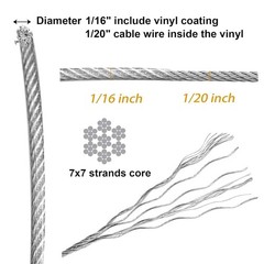 1/16 Inch 500 Foot Stainless Steel Braided Wire Rope Cable