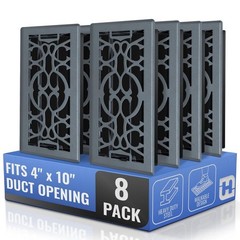[8 Pack] Fits 4×10 and 10×4 Duct Opening | Decorative Floor Register with Vic…