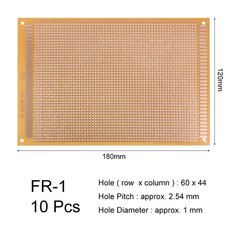 12x18cm Single Facade Universal Paper Printed Circuit Board Brown 10pcs