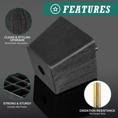 Masendelk M8-1.25 Metric Thread Bolts Plastic Furniture Legs 3 Inch Black