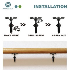 Commercial Handrail Bracket Wall Mounted Oil Rubbed Bronze Black, 3 Pack |