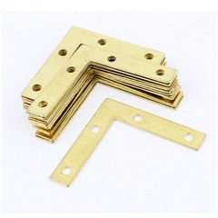 20 Pcs 90 Degree Corner Brace Angle Brackets Gold Tone 50 x 50mm(2 x 2 Inch)
