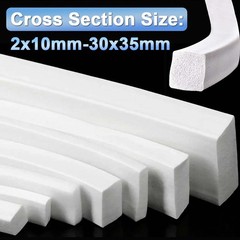 Silicone Sponge Seal Strips White Square Foamed Rubber Gasket 2x10mm – 30x35mm