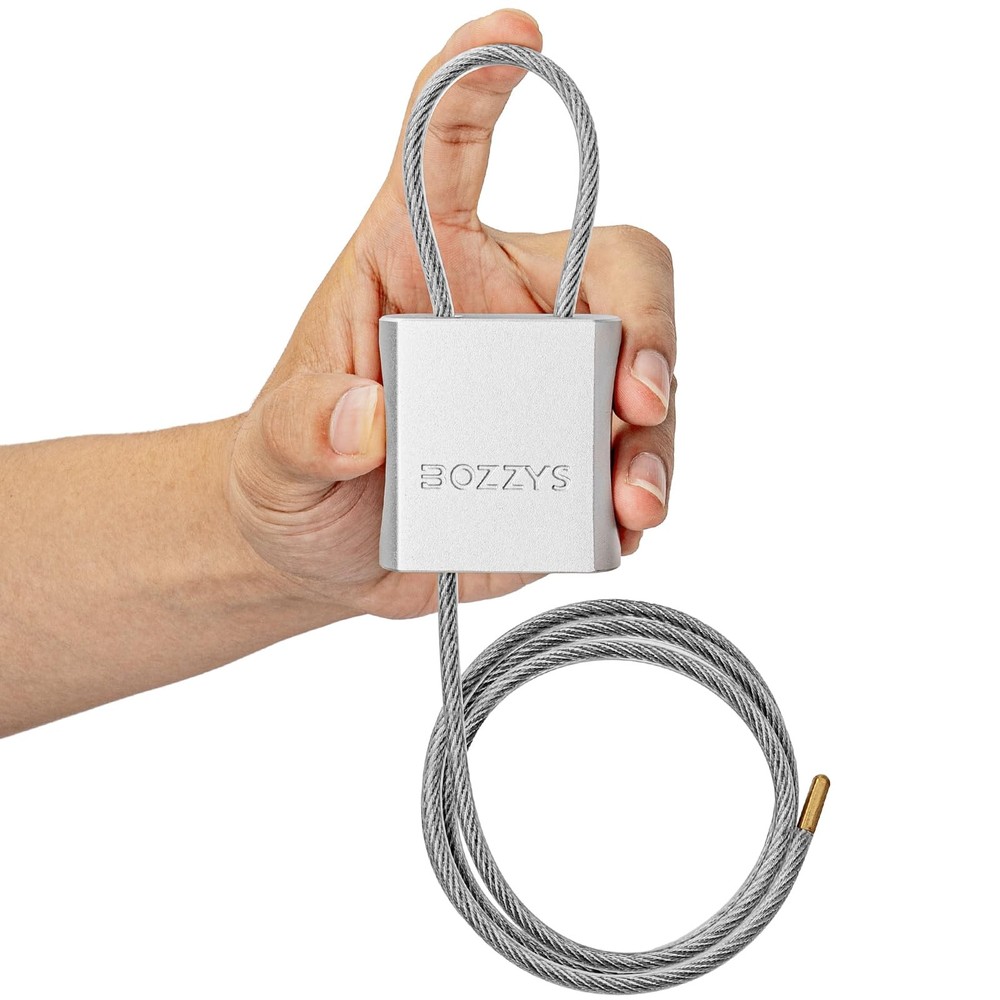 BOZZYS 3ft Steel Cable Lock w/ 3 Keys, Weatherproof Aluminum Padlock for Bikes