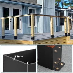 4×4 Post Base 10 Pcs, Inner Size 3.6″x3.6″ Post Base Brackets, Heavy Duty Pow…