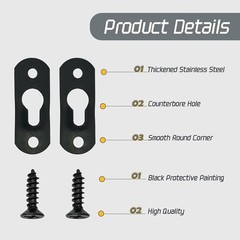 Reliable Keyhole Hanging Plates for Wall Decor Black Frames Fastener