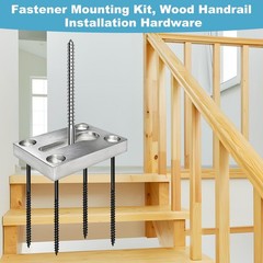 Heavy Duty Rectangular Newel Post Mounting Kit, Stair Handrail Anchor Fastene…