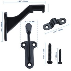 3 PCS 3 Inch 304 Stainless Steel Matte Black Handrail Stair Bracket Support