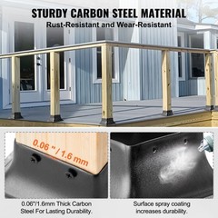 4×4 Post Base 20Pcs, Steel 6x6x2.4in, Powder-Coated, for Deck & Porch Rails