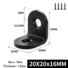 Black Corner Braces Brackets Right Angle L shape Stainless Steel Brace Bracket