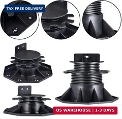 12Pack Adjustable Deck Support Pedestal – Base Support for Floating Deck Platfor