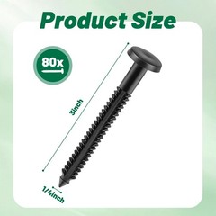 80-Pack 3 Inch s, Black Window Shutter Pegs, Peg Lok Pin, Screws & Shutter Spike