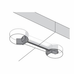 Hafele 150mm Galvanised Steel Worktop Connector – 3 Pack