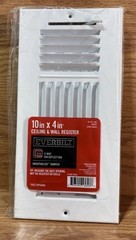 Everbilt 10in x 4in 3-Way Steel Wall/Ceiling Register – White