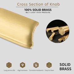 SALISENG-Brushed Matt Gold Kitchen 2-1/2 Inch Hole Centers, Brushed Brass