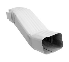Gutter Downspout OFFSET White (Gloss) Aluminum gutter downspout elbow extensi…