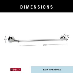 DELTA FAUCET 79424 Linden 18″ Wall Mount Towel Bar Polished Chrome