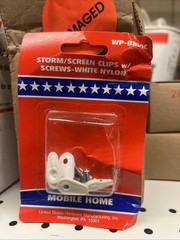 WP-8830C Nylon Storm And Screen Clips, White Damaged Packaging Box Of 12