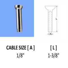 Set 10 PC Hand-Crimp Stemball Swage Stainless WOOD POST 1/8 inch Cable Railing