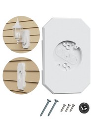 Siding Light Mounting Block, 8141DBL White Outdoor Mounting Plate kit with Bu…