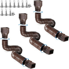 3 Pack Flexible Rain Gutter Downspout Extensions,Drain Downspout Extender,Gutter