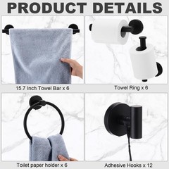 Blulu 30 Pcs Bathroom Hardware Set Stainless Steel Towel Bar Set Includes 16