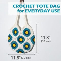 1 Set Hand-knitted Bag Material DIY Handmade Floral Pouch Gift Crochet Kit Craft