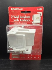 CLOSETMAID 2-Pack White Wall Brackets with Anchors 6620