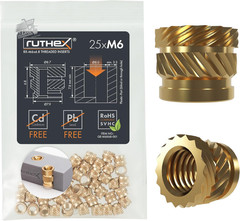 70 Brass Threaded Inserts 2-56 UNC 3D Prints Heat Bushes 3D Pressure Nuts