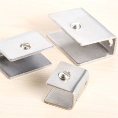 Stainless Steel Square Clamps Holders Brackets Clip For Glass Shelves 3 Size