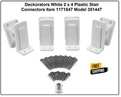 Deckorators White 2″ x 4″ Plastic Stair Connectors Item 1171847 Model 351447