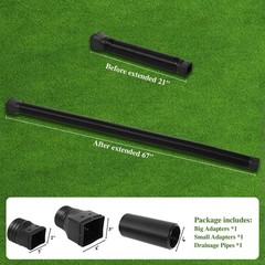 1 Pack Flexible Gutter Downspout Extensions Extendable from 21″ to 67″, Downs…