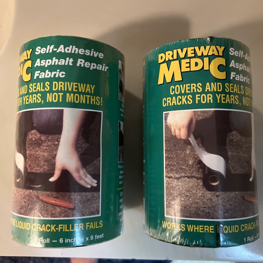 New Driveway Medic Self Adhesive Asphalt Repair Fabric 6″ x 9′ Sealed (2Packages