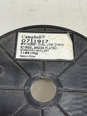 Campbell #19 Hobby Oval Link Chain 0711917 Brass Plated 3lb WLL 1.5 lbs