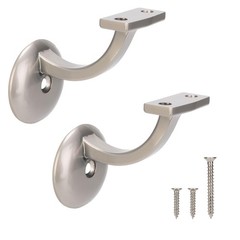 HILLMASTER Steel Handrail Bracket for Indoor Satin Nickel-2Pcs, Nickel