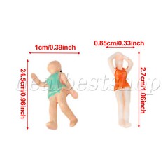 40 x Mini Plastic Beach People Figurines 1:75 Scale for Party Favors