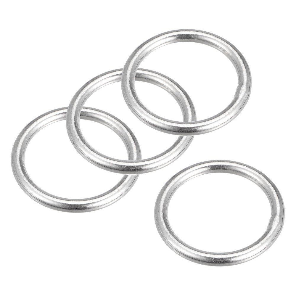 316 Stainless Steel Round Ring Welded O-Rings 35mm(1.38″) ID 5mm Thick 4pcs