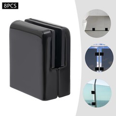 8PCS Stainless Steel Glass Clamp Clip 8-10mm Adjustable Glass Clamp Black