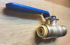 1/2 Inch Lead Free Sharkbite Style Push Fit Ball Valve Blue Handle