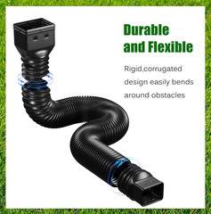 2 Pack Rain Gutter Downspout Extensions Flexible,Down Spout Extender Diverter Ex