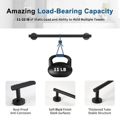 Iwoodus Matte Black Towel Bar 30 Inch Towel Racks For Bathroom Wall Mounted