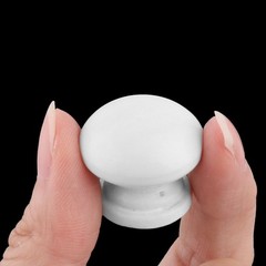 Home Room Wood Round Door Wardrobe Closet Handle Pull Knob White 24 x 22mm 11pcs
