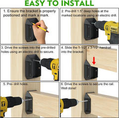 50 Pcs Heavy-Duty ADC-12 Aluminum 2X4 (Actual 1 ½” X 3 ½”) Deck Railing Bracket