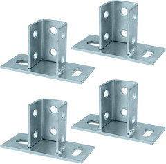 4 Pack 2 U Post Base for 1-5/8″ Square Strut Channel, Ground Floors Mount, 3/16