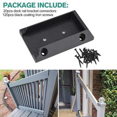 Eapele 20pcs Deck Railing Brackets Connectors for 2×4 20Pcs, Black