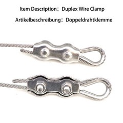 Simplex Duplex U Bolt 2mm – 26mm Thimble Steel Wire Grips Clamp Clips Rope Cable